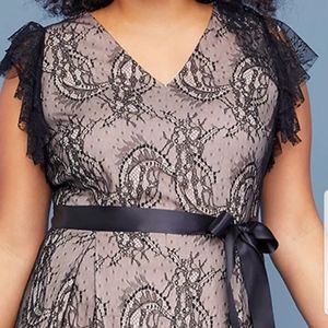 Lane Bryant Black Lace Fit & Flare Midi Dress
